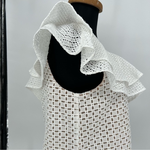 J. Crew One Shoulder Ruffle Eyelet Top - Picture 8 of 15